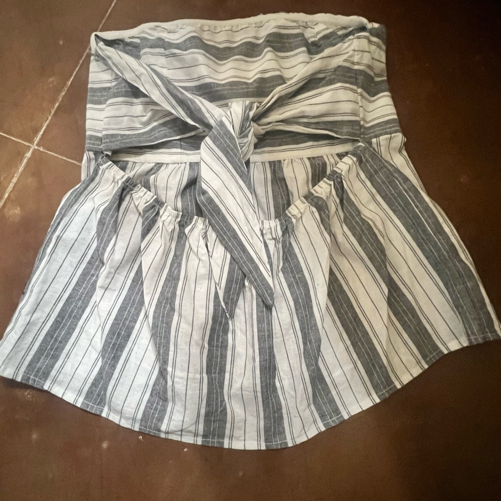 Socialite Large White And Gray TUBE Camisole Strapless Women's Top - Picture 6 of 8